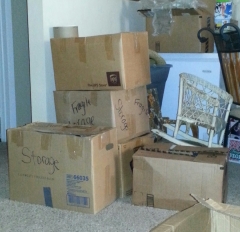 Boxes Moved from the Storage Unit - Photo: livingandlovinglifeafter50